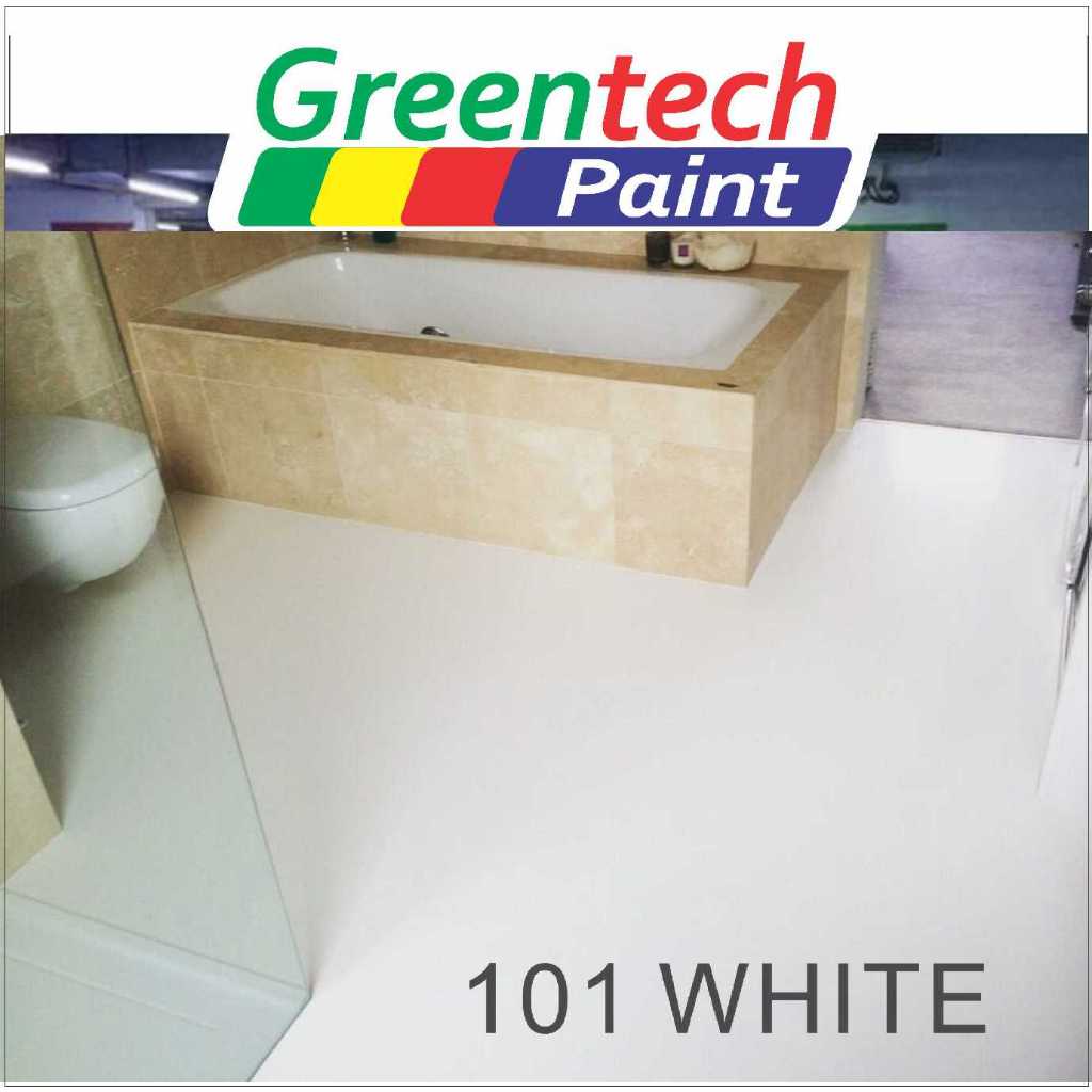 101 WHITE FULL SET Epoxy Floor Coating TOILET (FREE Tool+1L PRIMER ...