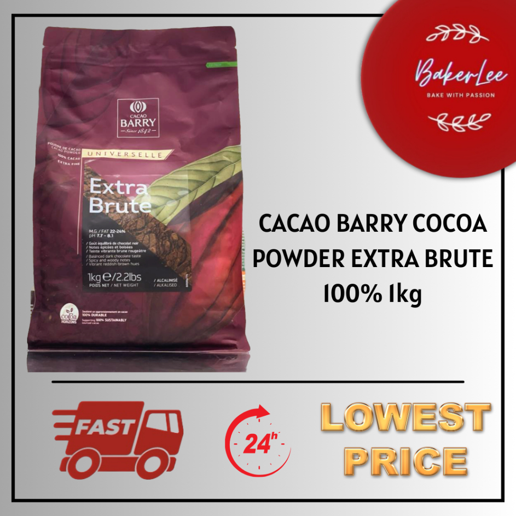 CACAO BARRY EXTRA BRUTE / COCOA POWDER 可可粉 1KG ORIGINAL PACKAGING ...