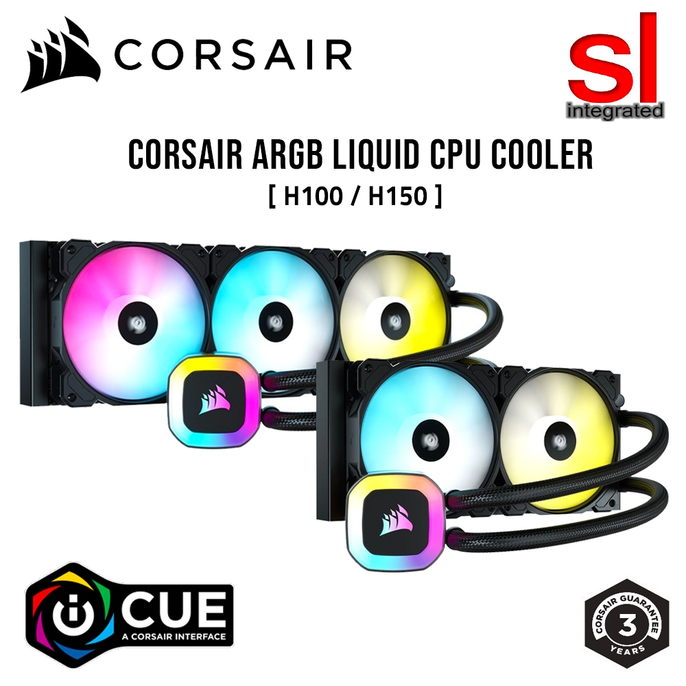 Corsair H100   H150 Rgb High Performance Aio Argb Liquid Cpu Cooler 