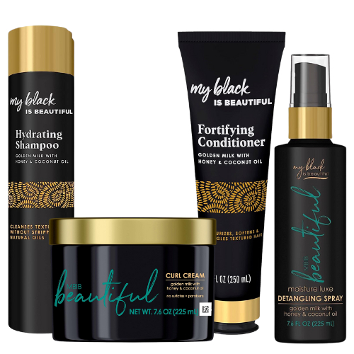My Black is Beautiful Detangler Spray Hydrating Clarifying Shampoo Curl Cream Golden Milk