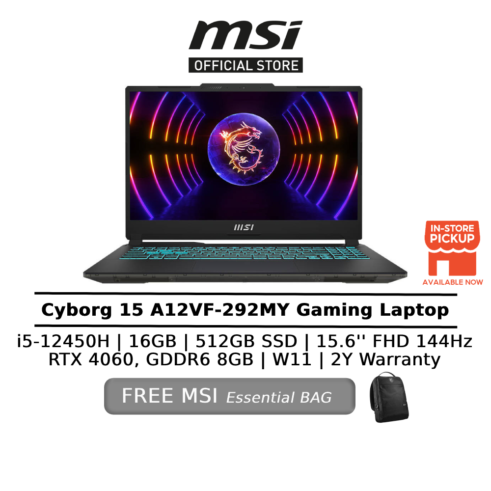 MSI Cyborg 15 A12VF-292MY GAMING LAPTOP (i5-12450H/16GB OR 32GB ddr5 ...