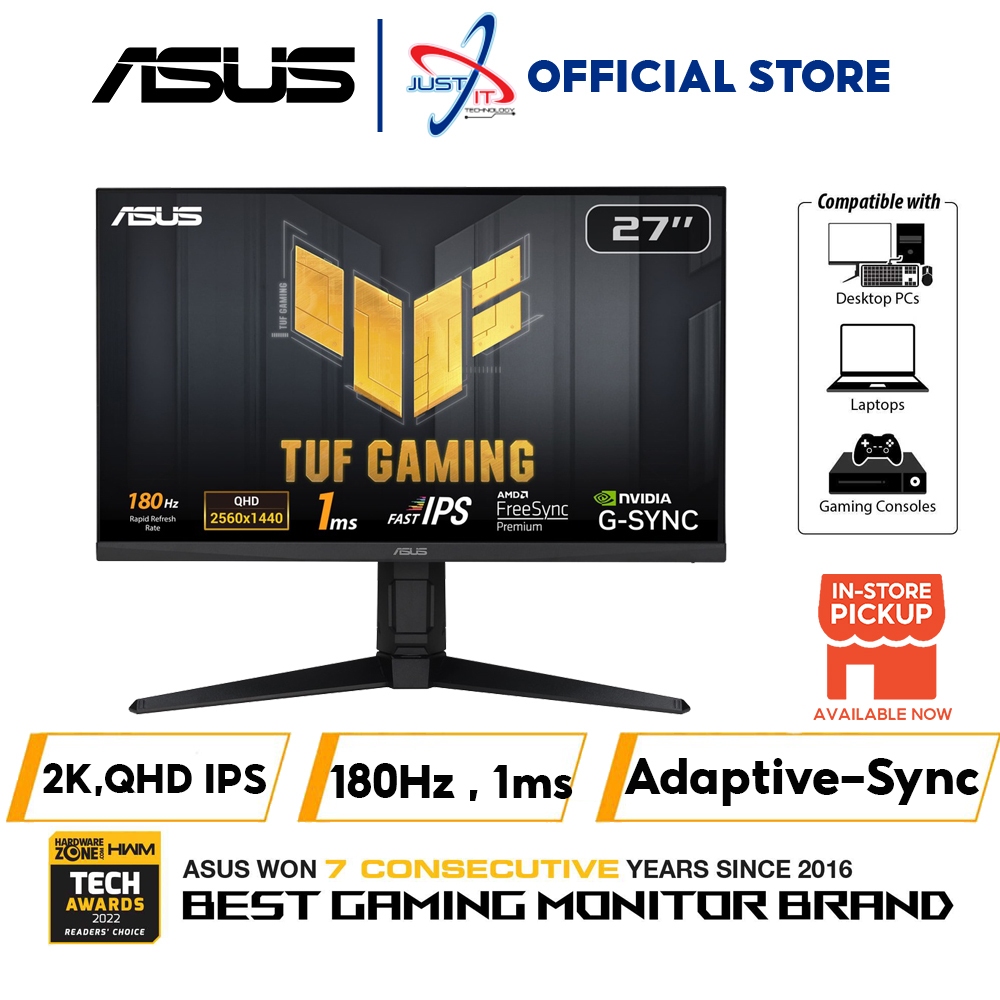 ASUS TUF GAMING VG27AQL3A GAMING MONITOR (27" IPS QHD / 1Ms / 180Hz