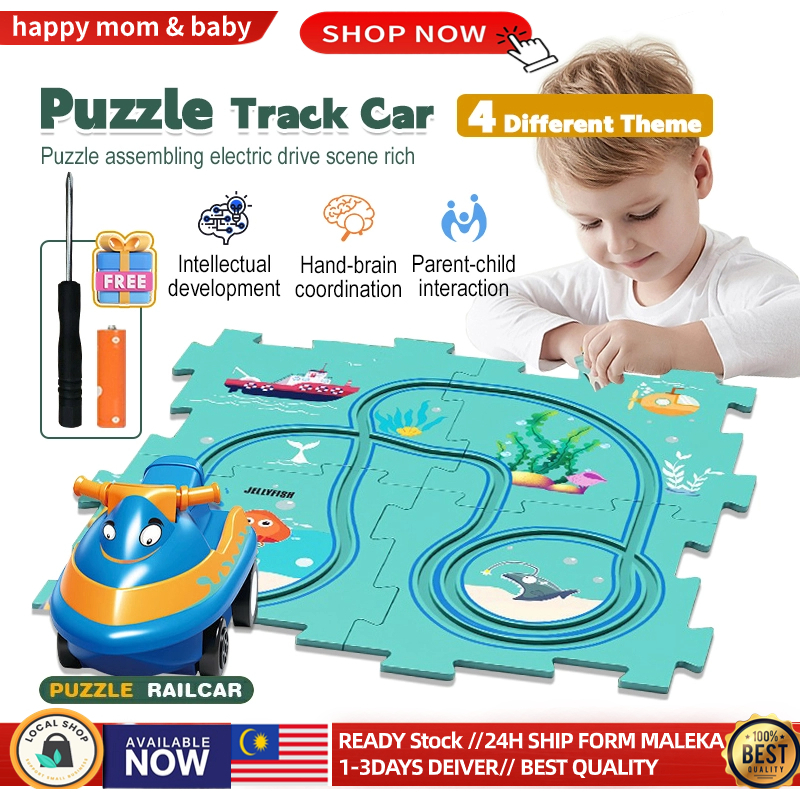 Assembled Electric Car Puzzle Track car vehicle puzzle track Montessori