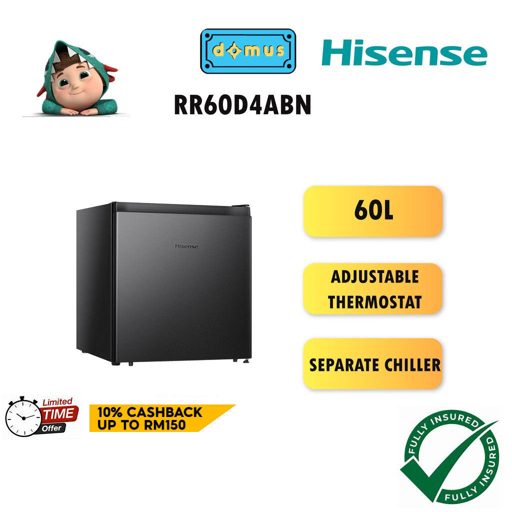 Hisense Fridge 60L Mini Refrigerator Single Door Mini Fridge Peti Sejuk