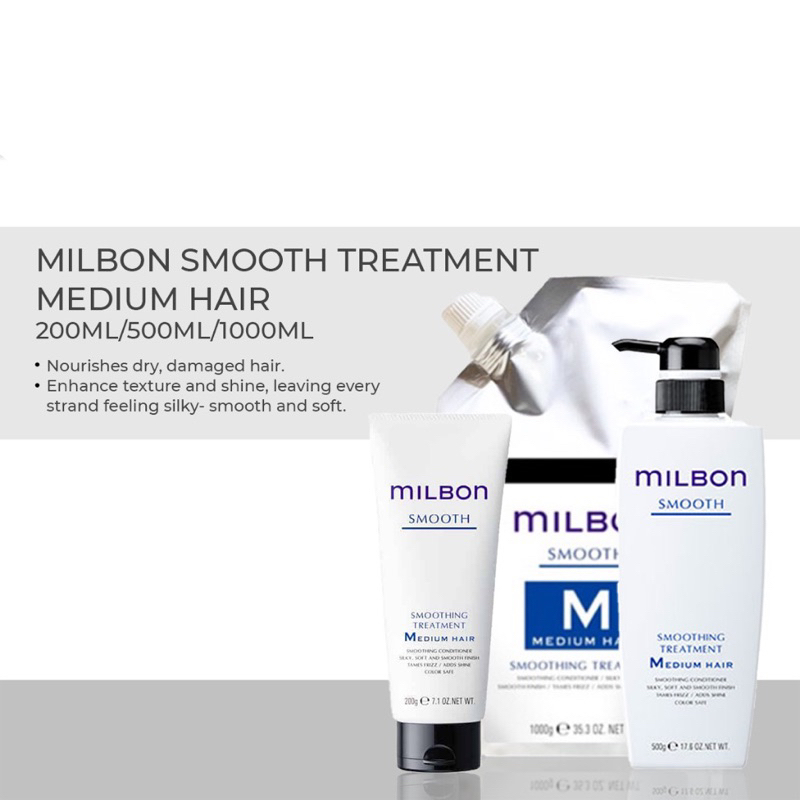 MILBON SMOOTHING MEDIUM TREATMENT/SHAMPOO 1000ml