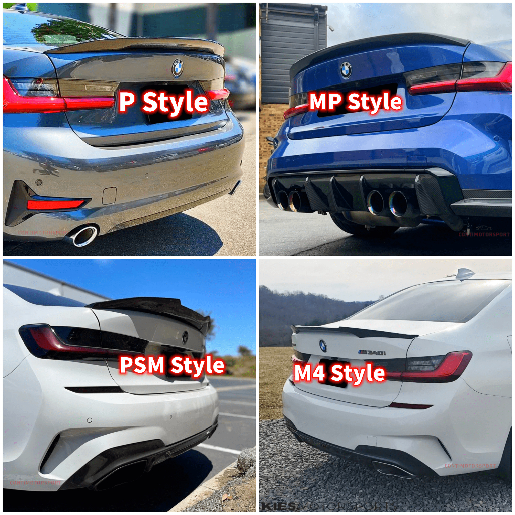 3 SERIES M Performance M3 M4 PSM STYLE REAR SPOILER FIT BMW G20 TRUNK ...