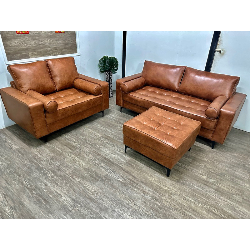 VC 3 SEATER 2 SEATER SOFA HIGH TECK LEATHER LOOK FABRIC Shopee Malaysia