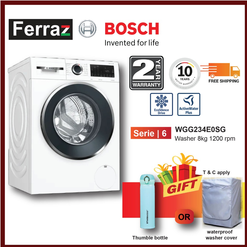 (Pre Order) Bosch WGG234E0SG Series 6 Front Load Washing Machine 8Kg