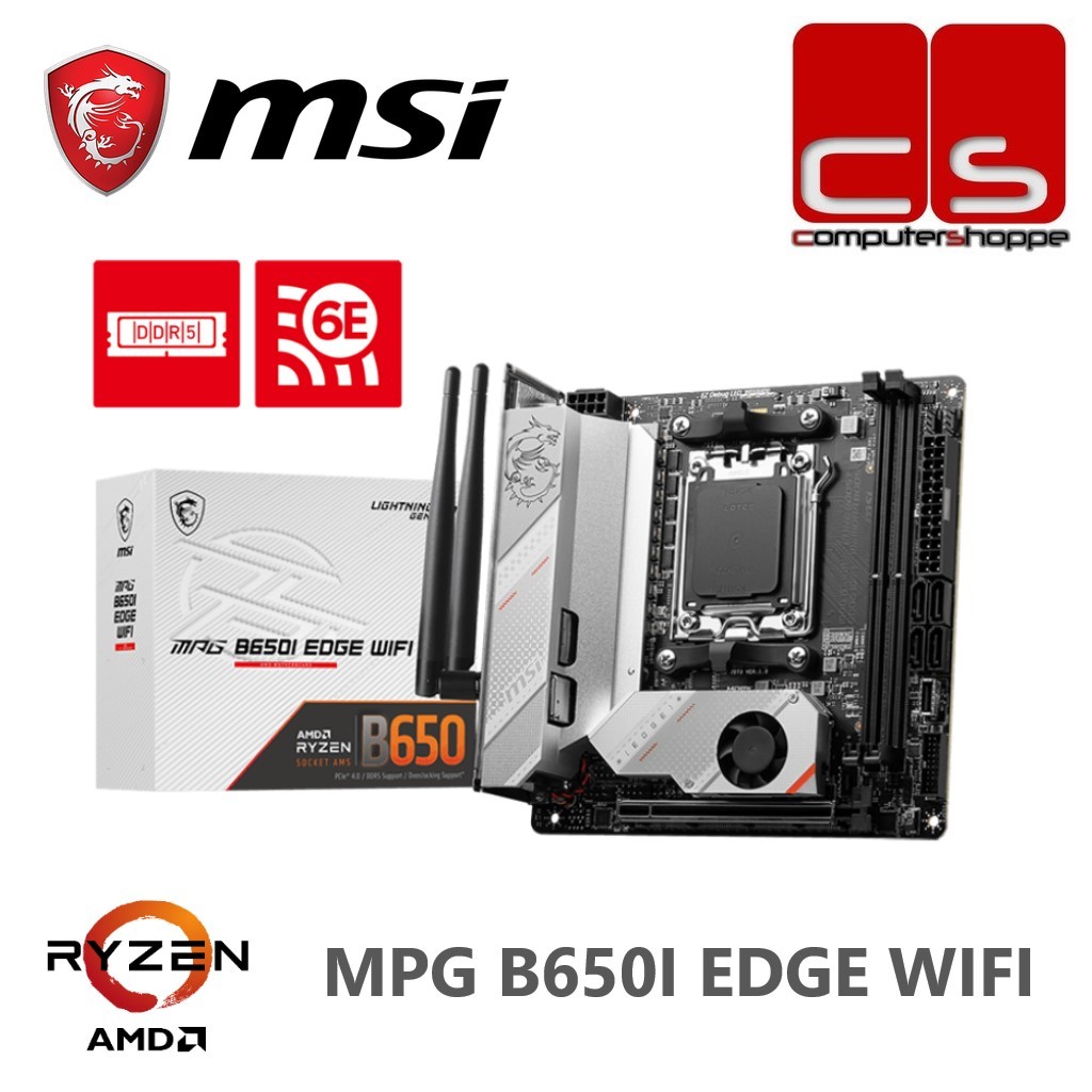 MSI MPG B650I EDGE WIFI AM5 Mini-ITX Gaming Motherboard + AMD 7000 ...