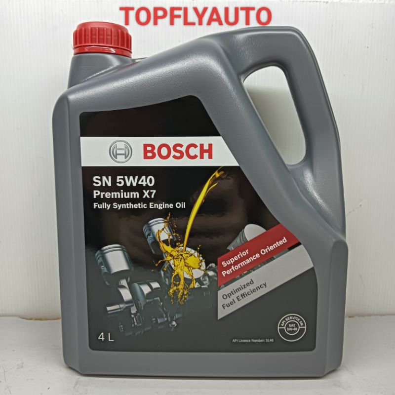 [ORIGINAL] BOSCH ENGINE OIL SN 5W40 PREMIUM X7 FULLY SYNTHETIC ENGINE