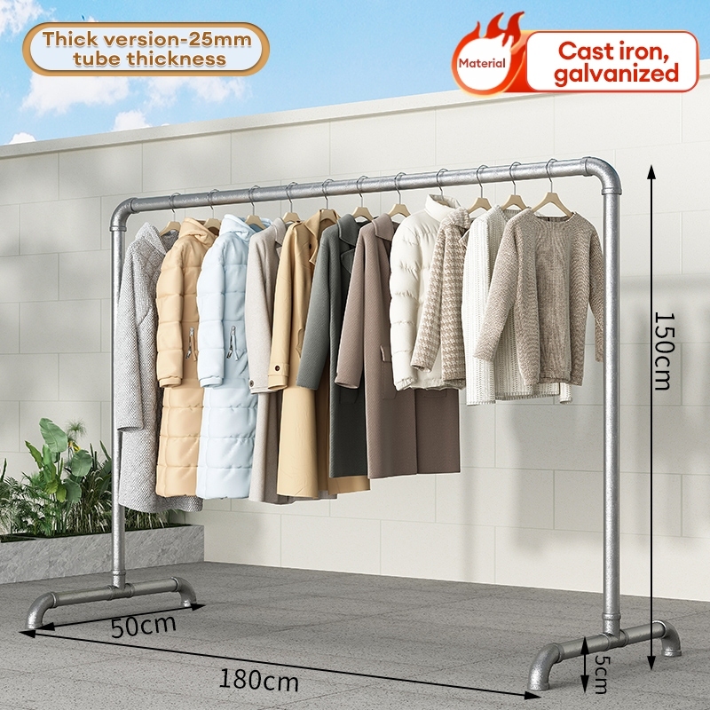2M Double Layer Clothes Rack /Rak baju besi/stainless steel clothes