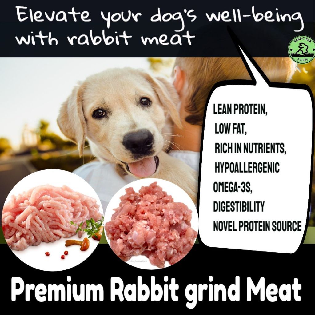 1KG Rabbit Grind Meat Raw Dog and Cat Food 🐕🦮🐈🐕‍🦺🐈‍⬛ Dog Food Diet