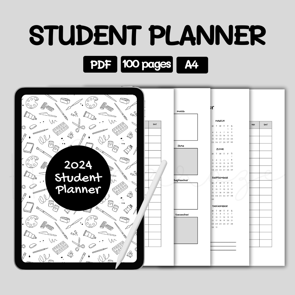 Digital Student Planner 2024, Digital Planner, Digital Planner For