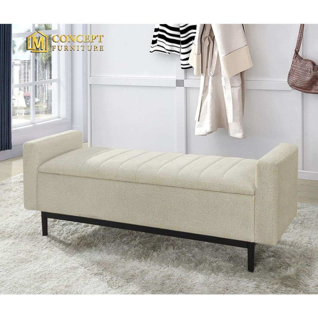 **NEW ARRIVAL** M CONCEPT ELLA Storage Bench Chair With Metal Leg color