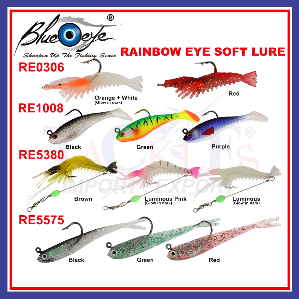 6cm-8cm/3g-10g) Blue Eye Rainbow Eye Soft Lure Single Hook Soft