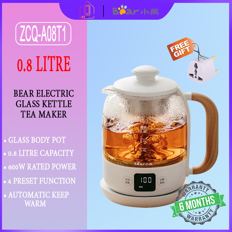 BEAR ZCQA08T1 0.8L Teapot Electric Kettle Coffee Maker Tea Maker Glass
