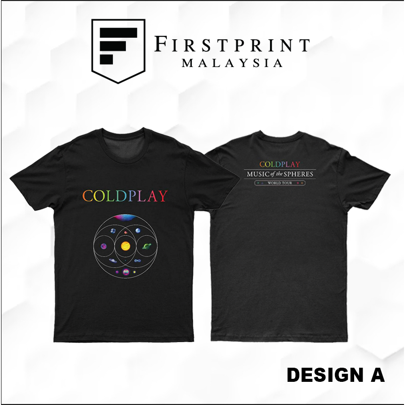 Coldplay Official Merchandise TShirt Cotton Round Neck Cotton Black