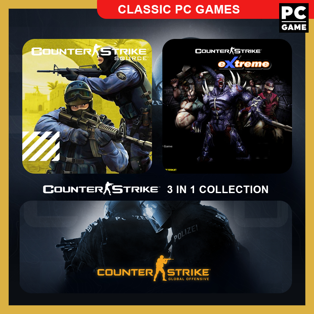 Counter Strike 3 in 1 Full Collection🔥Classic Nostalgic PC Games | CS Go|  Cs Source | CS Xtreme| CS GD 🔥 | Shopee Malaysia