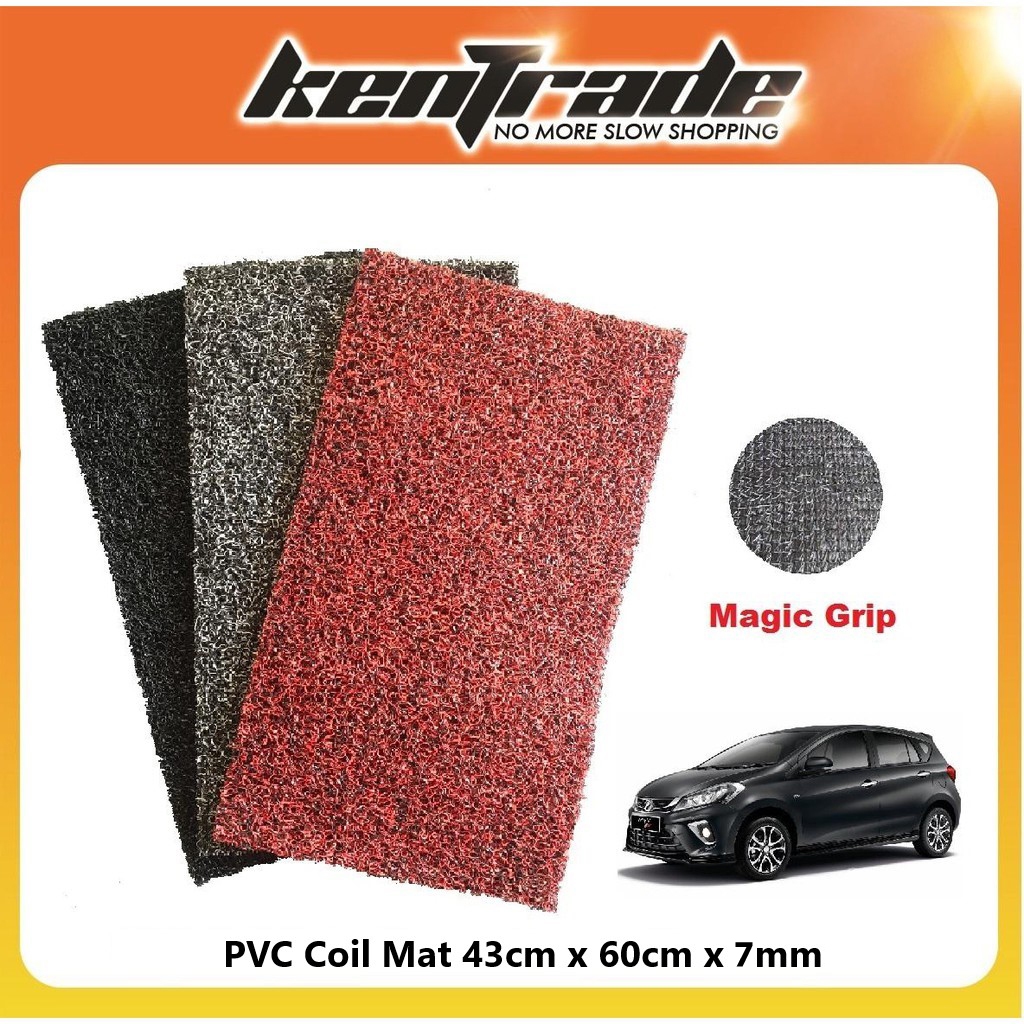 Magic Grip Backing Washable Universal Car Floor Mat 2 Tone Color PVC