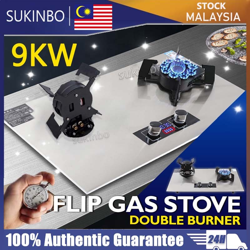SUKINBO 🔥Flip Gas Cooker Stove Stainless Steel Hob Cooker Easy Clean
