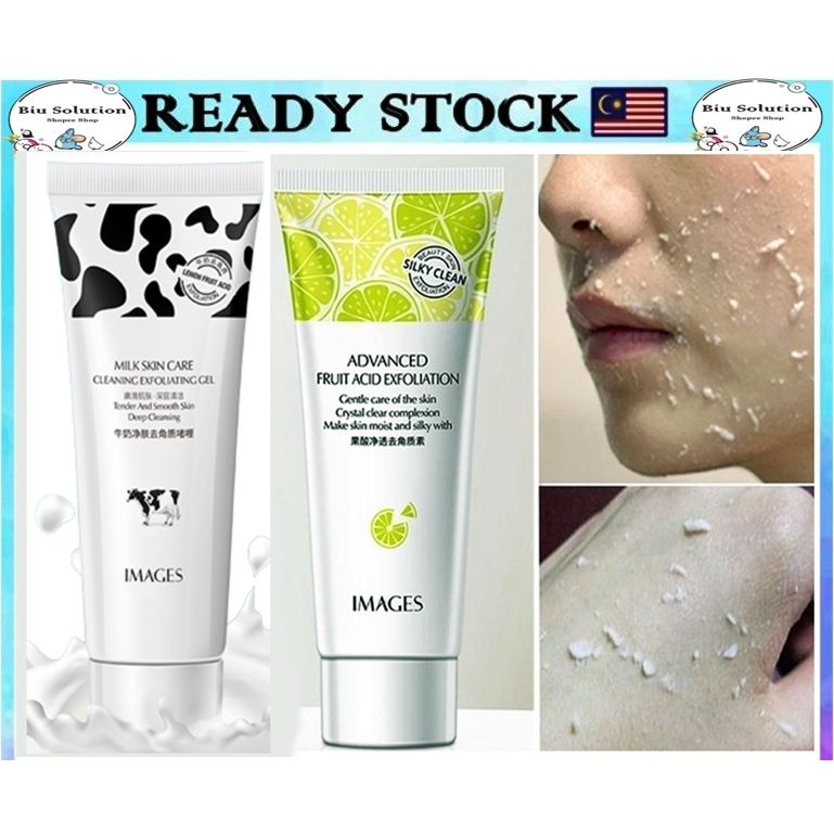 Face Scrub Gel Lime Skin Care Lemon Milk IMAGES Fruit Acid Exfoliation