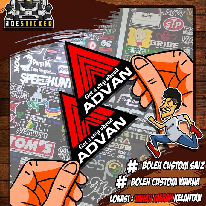 Sticker advan untuk tampal atas signal (harga untuk sepasang kiri/kanan ...