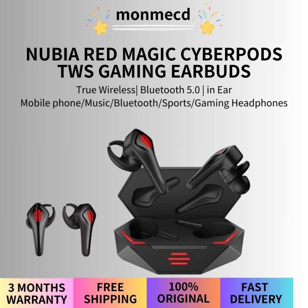 Nubia Red Magic Cyberpods Tws Earbuds Original True Wireless Bluetooth50 In Ear Headset Gaming 3828