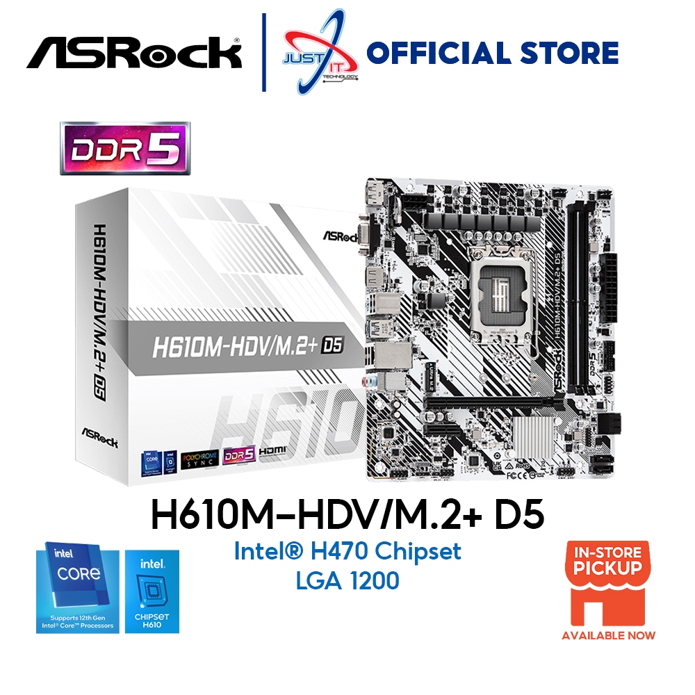 ASROCK H610MHDV/M.2+ DDR5 / D5 LGA1700 MOTHERBOARD COMBO INTEL I312100F / 13100 / I314100