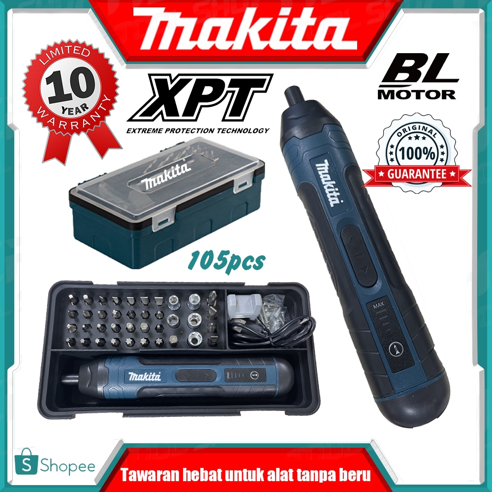 【Free Gift】 Makita rechargeable screw driver set electric screwdriver