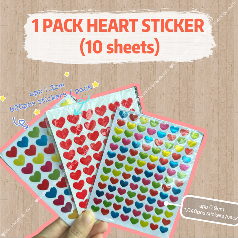 1 PACK HEART STICKERS (10sheets) | Shopee Malaysia