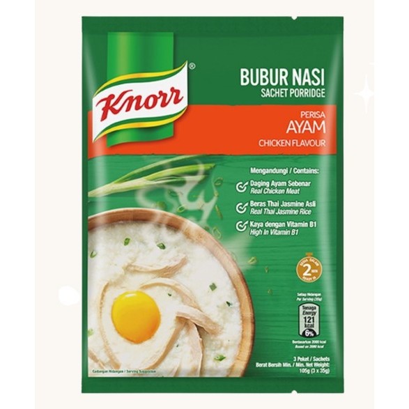 Knorr Chicken Flavour Instant Porridge 3 Sachets Per Pack Bubur Nasi