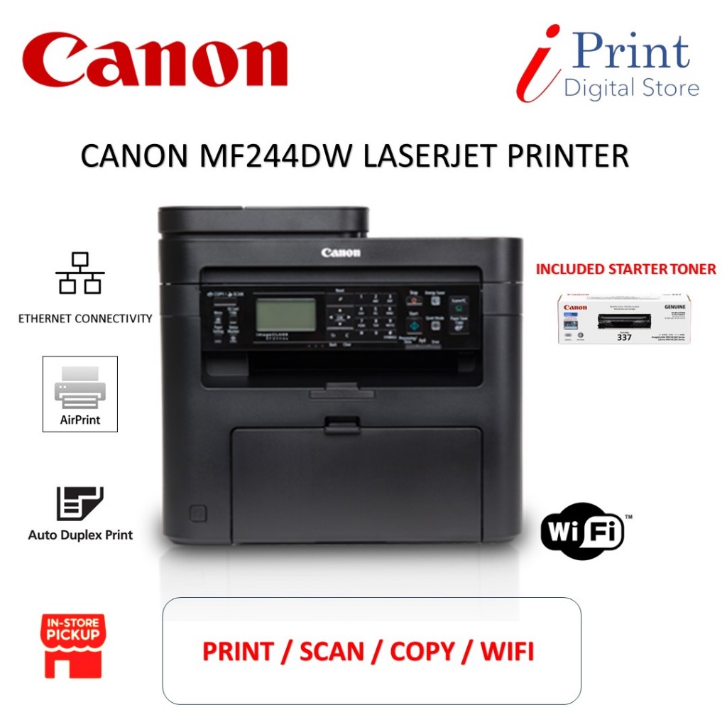 Canon Imageclass Mf244dw All In One Monochrome Wifi Laser Printer Printscancopywifiduplex 3514