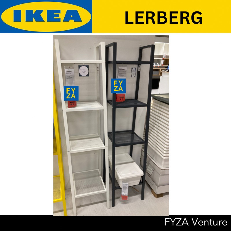 Ready Stock LERBERG Shelf unit white grey 35x148 cm