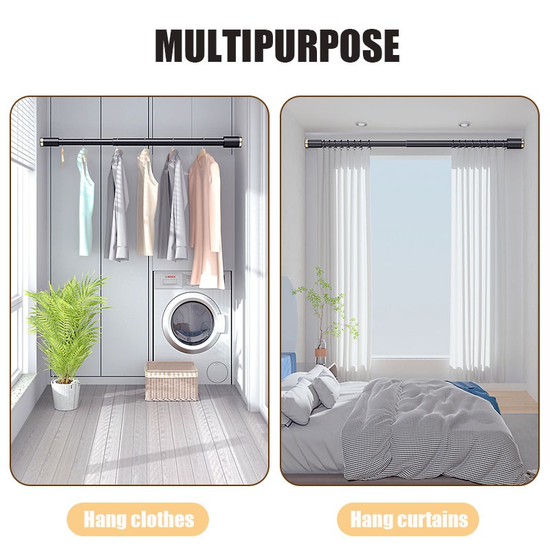 Curtain Rod Adjustable Stainless Steel Rod Single Langsir Rod for ...