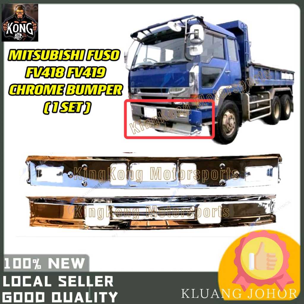 MITSUBISHI FUSO FV418 FV419 FRONT CHROME BUMPER UPPER LOWER LORRY LORI ...