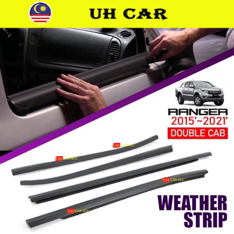 thumbnail interactive-video image 1 of Door Belt Moulding Kit For 2007-2018 Tundra Crew Max – 4pc Window Weatherstrip – Black 1 of 3