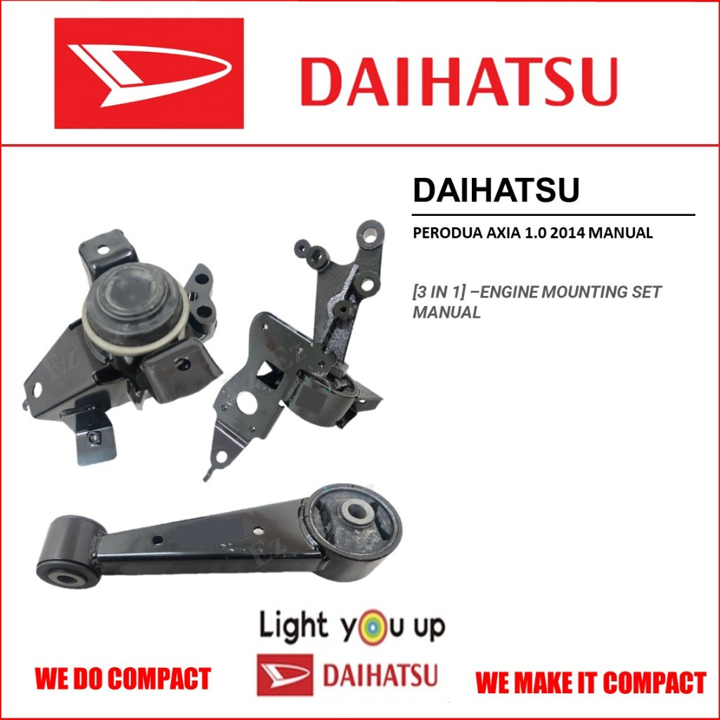 [3 IN 1] - ENGINE MOUNTING SET WITH BRACKET FOR PERODUA AXIA BEZZA 1.0 ...