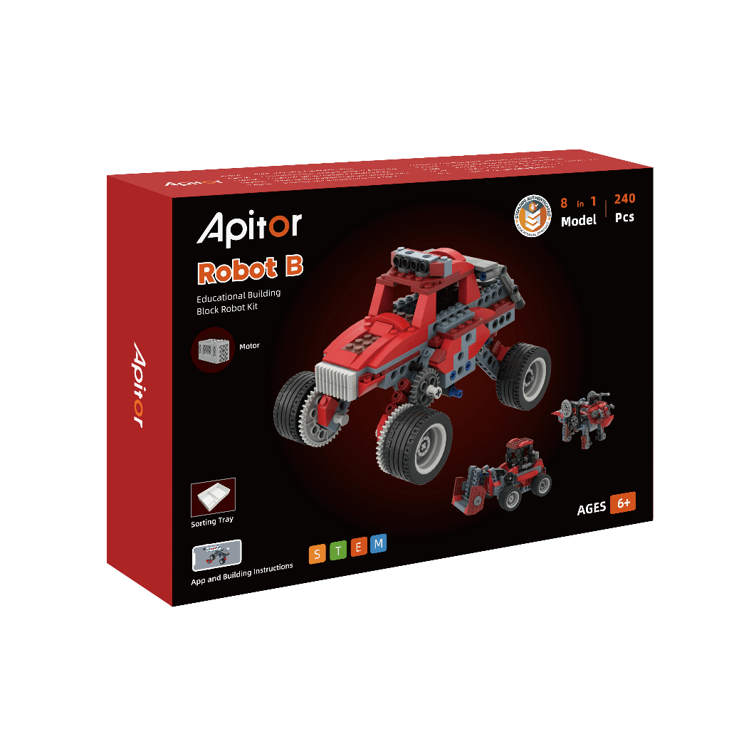 Apitor Robot B Educational Building Block Robot Kit, 8-in-1 Models, 240 ...