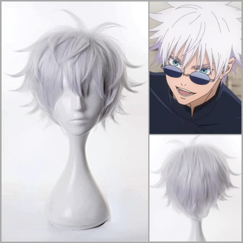 Jujutsu Kaisen Gojo Satoru Cosplay Silver White Short Hair Wig