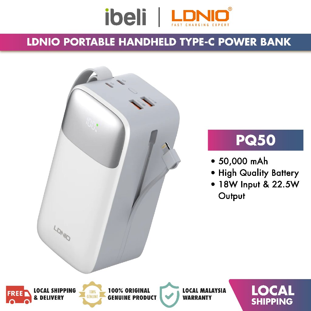 LDNIO PQ50 50000mAh best selling portable handheld mobile high capacity ...