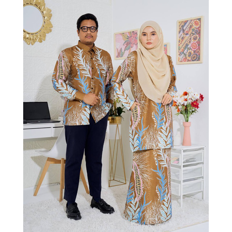 Luvla Sultanah Set Batik Sedondon Suami Isteri Sedondon Batik Malaysia Perempuan Lelaki Plus 3636