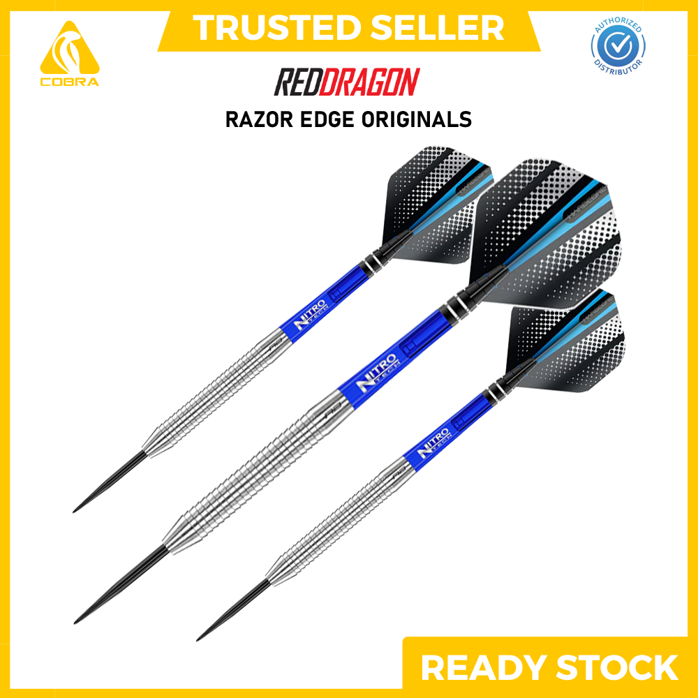 {FREE Flight + Shaft} Red Dragon Razor Edge Original Steel Tip Darts