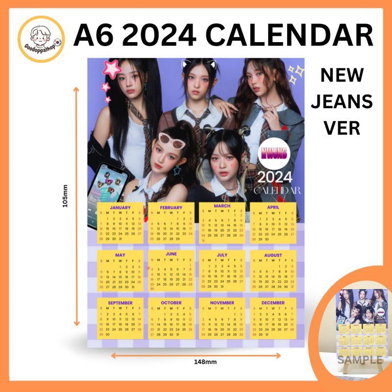 [FANMADE K-POP CALENDAR] NEW JEANS 2024 CALENDAR (A6 SIZE, GLOSSY ...