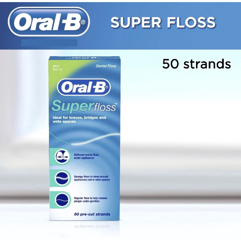 Oral-B Super Floss Mint 50m (Oral B 50 Pre Cut Strands) | Shopee Malaysia