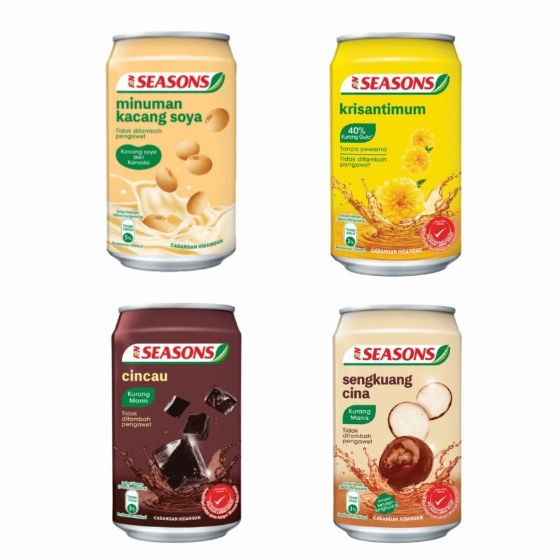 F&N SEASONS Drinks Can 300ml ( Soya Bean / Grass Jelly / Chrysanthemum