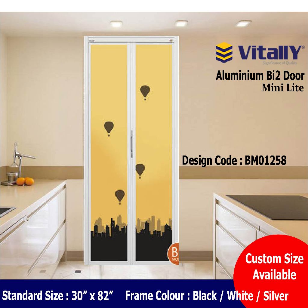 Bi Fold Door Vitally Bi2 Aluminium Toilet Door / Pintu Lipat Vitally ...