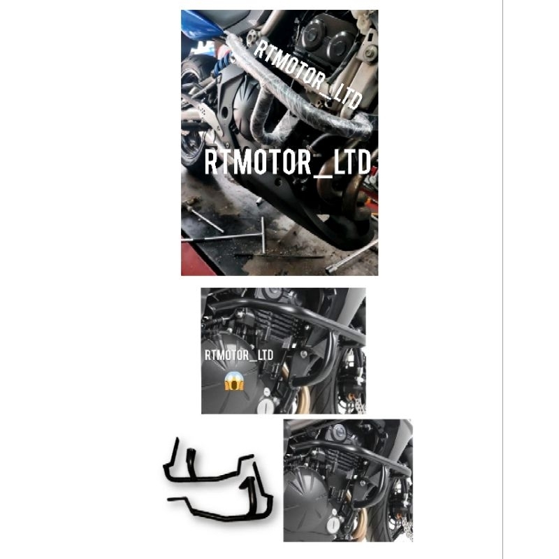 Recraft Engine Guard Crash Bars For Kawasaki ER6N 2006-2011 – Bolt-On Black Steel