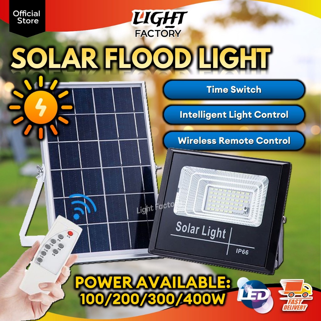 3 YEARS WARRANTY LED Solar Spotlight IP67 Waterproof 100W 200W