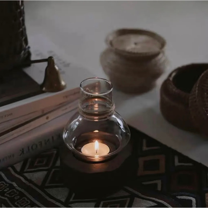 Kerosene Tealight Candle Real Wood Imported High Temperature Glass