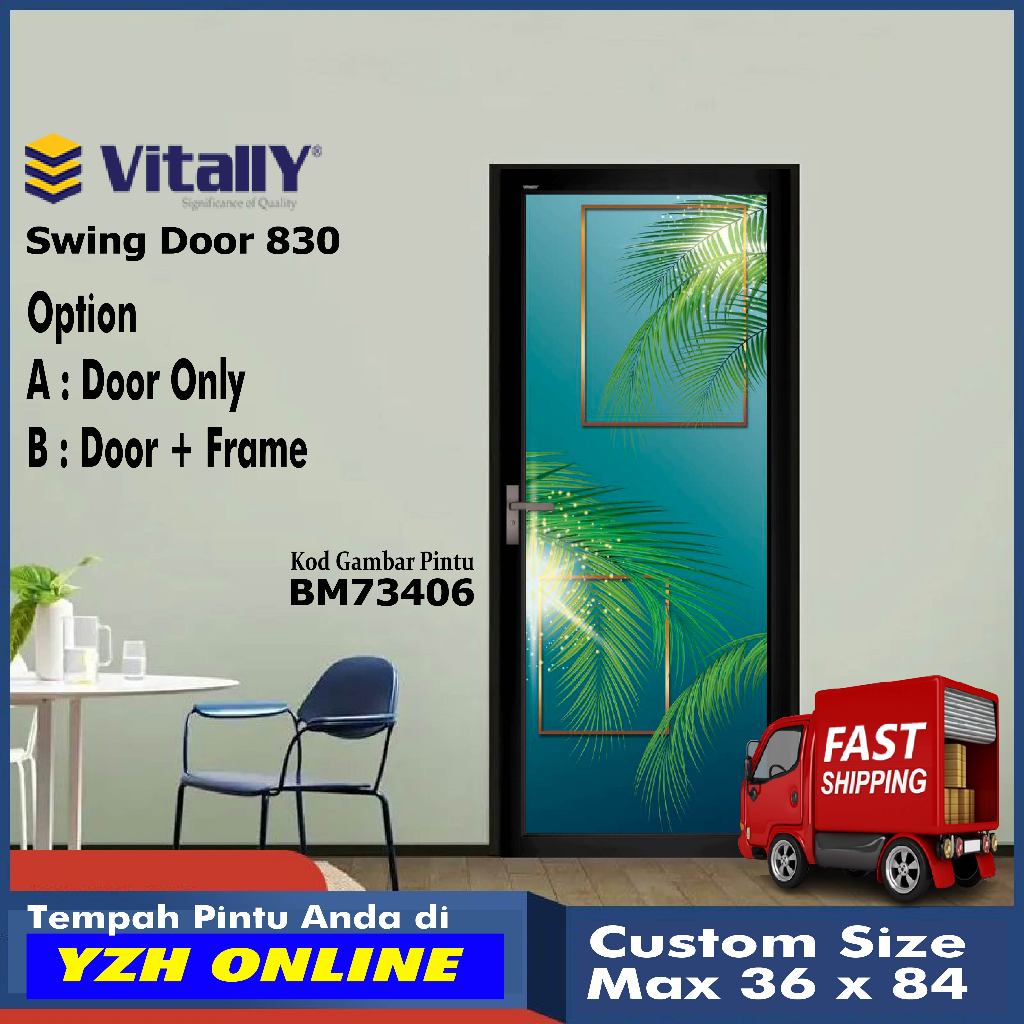 Vitally Swing Door Standard Size Door / Door + Frame Bathroom Door ...